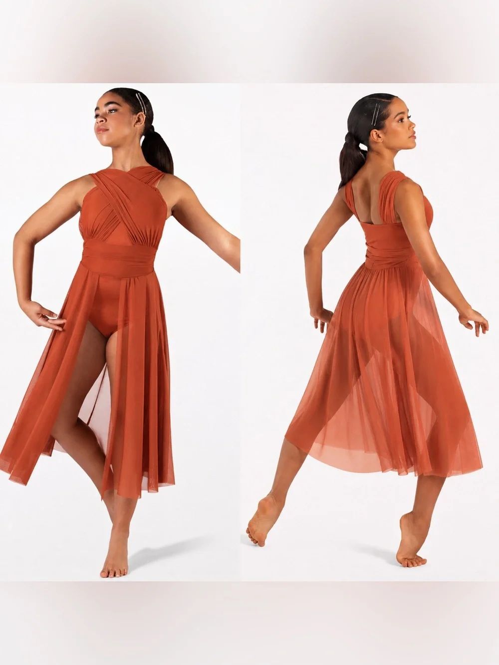 Weissman Dance Costume lyrical copper orange People Help The People 13081 MA